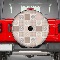 Hawaiian Palaka Quilt Pattern Spare Tire Cover Hawaii Culture Tropical Flowers Mix - Polynesian Pride