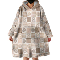 Hawaiian Palaka Quilt Pattern Wearable Blanket Hoodie Hawaii Culture Tropical Flowers Mix LT9 - Polynesian Pride