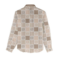 Hawaiian Palaka Quilt Pattern Women Casual Shirt Hawaii Culture Tropical Flowers Mix - Polynesian Pride