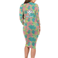 Personalised Seamless Hawaiian Quilt Pattern Family Matching Long Sleeve Bodycon Dress and Hawaiian Shirt Hawaii Culture Palm Leaf Tropical LT9 - Polynesian Pride