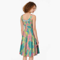 Seamless Hawaiian Quilt Pattern Midi Dress Hawaii Culture Palm Leaf Tropical - Polynesian Pride