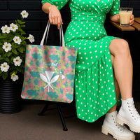 Seamless Hawaiian Quilt Pattern Tote Bag Hawaii Culture Palm Leaf Tropical - Polynesian Pride
