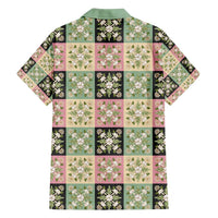 Seamless Pattern Maile and Pikake Lei Family Matching Puletasi and Hawaiian Shirt Squares Maile Leaf - Polynesian Pride