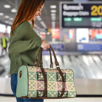 Seamless Pattern Maile and Pikake Lei Travel Bag Squares Maile Leaf - Polynesian Pride