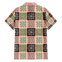 Seamless Pattern Pikake Lei Family Matching Off The Shoulder Long Sleeve Dress and Hawaiian Shirt Floral Squares Pikake LT9 - Polynesian Pride