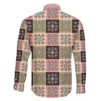 Seamless Pattern Pikake Lei Family Matching Off The Shoulder Long Sleeve Dress and Hawaiian Shirt Floral Squares Pikake LT9 - Polynesian Pride