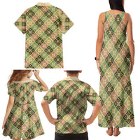 Seamless Pattern Puakenikeni and Kalo Family Matching Tank Maxi Dress and Hawaiian Shirt LT9 - Polynesian Pride