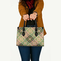 Seamless Pattern Puakenikeni and Kalo Leather Bag - Polynesian Pride