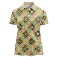 Seamless Pattern Puakenikeni and Kalo Women Polo Shirt - Polynesian Pride
