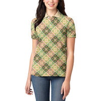 Seamless Pattern Puakenikeni and Kalo Women Polo Shirt - Polynesian Pride