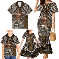 Samoa Warrior Family Matching Mermaid Dress and Hawaiian Shirt The Mighty Samoan Warrior Spirit LT9 - Polynesian Pride