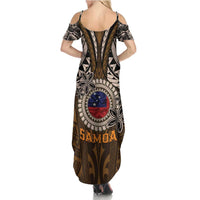Samoa Warrior Family Matching Summer Maxi Dress and Hawaiian Shirt The Mighty Samoan Warrior Spirit LT9 - Polynesian Pride