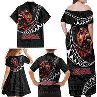 Samoan Pride Polynesian Tribal Warrior Family Matching Off Shoulder Maxi Dress and Hawaiian Shirt 685 Samoa Mo Samoa LT9 - Polynesian Pride