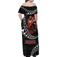 Samoan Pride Polynesian Tribal Warrior Family Matching Off Shoulder Maxi Dress and Hawaiian Shirt 685 Samoa Mo Samoa LT9 - Polynesian Pride