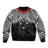 Samoan Tanoa Kava Bowl Ula Fala Sleeve Zip Bomber Jacket Polynesian Tribal Vibe