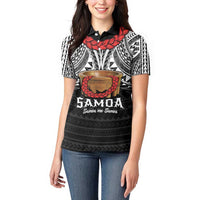 Samoan Tanoa Kava Bowl Ula Fala Women Polo Shirt Polynesian Tribal Vibe