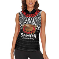 Samoan Tanoa Kava Bowl Ula Fala Women Sleeveless Polo Shirt Polynesian Tribal Vibe LT9 - Polynesian Pride