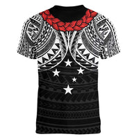 Samoan Tanoa Kava Bowl Ula Fala Women V-Neck T-Shirt Polynesian Tribal Vibe LT9 - Polynesian Pride