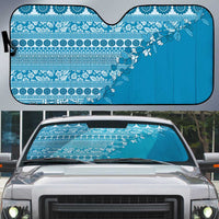 Fiji Marau na Kerisimasi Auto Sun Shade Aqua Tagimoucia Tapa Masi Tribal LT9 Aqua - Polynesian Pride