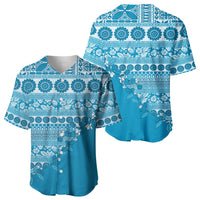 Fiji Marau na Kerisimasi Baseball Jersey Aqua Tagimoucia Tapa Masi Tribal LT9 - Polynesian Pride