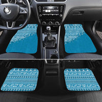 Fiji Marau na Kerisimasi Car Mats Aqua Tagimoucia Tapa Masi Tribal LT9 Set 4pcs Aqua - Polynesian Pride