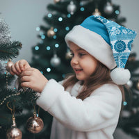 Fiji Marau na Kerisimasi Christmas Santa Hat Aqua Tagimoucia Tapa Masi Tribal LT9 - Polynesian Pride