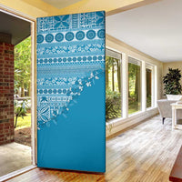 Fiji Marau na Kerisimasi Door Cover Aqua Tagimoucia Tapa Masi Tribal LT9 - Polynesian Pride