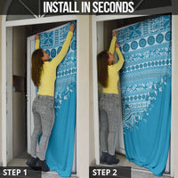 Fiji Marau na Kerisimasi Door Cover Aqua Tagimoucia Tapa Masi Tribal LT9 - Polynesian Pride