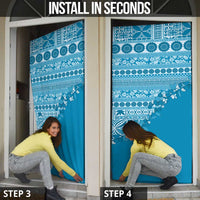 Fiji Marau na Kerisimasi Door Cover Aqua Tagimoucia Tapa Masi Tribal LT9 - Polynesian Pride