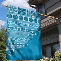Fiji Marau na Kerisimasi Garden Flag Aqua Tagimoucia Tapa Masi Tribal LT9 - Polynesian Pride