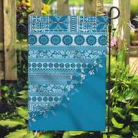 Fiji Marau na Kerisimasi Garden Flag Aqua Tagimoucia Tapa Masi Tribal LT9 Garden Flag Aqua - Polynesian Pride