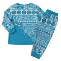 Fiji Marau na Kerisimasi Christmas Pajama Set Aqua Tagimoucia Tapa Masi Tribal LT9 - Polynesian Pride