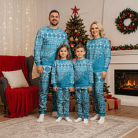 Fiji Marau na Kerisimasi Christmas Pajama Set Aqua Tagimoucia Tapa Masi Tribal LT9 - Polynesian Pride