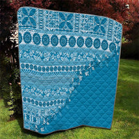 Fiji Marau na Kerisimasi Quilt Aqua Tagimoucia Tapa Masi Tribal LT9 - Polynesian Pride