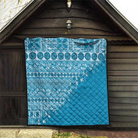 Fiji Marau na Kerisimasi Quilt Aqua Tagimoucia Tapa Masi Tribal LT9 - Polynesian Pride