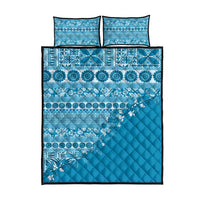 Fiji Marau na Kerisimasi Quilt Bed Set Aqua Tagimoucia Tapa Masi Tribal LT9 - Polynesian Pride