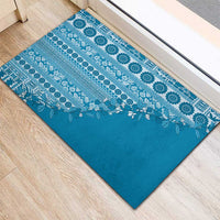 Fiji Marau na Kerisimasi Rubber Doormat Aqua Tagimoucia Tapa Masi Tribal LT9 - Polynesian Pride
