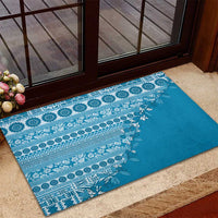 Fiji Marau na Kerisimasi Rubber Doormat Aqua Tagimoucia Tapa Masi Tribal LT9 - Polynesian Pride
