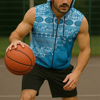 Fiji Marau na Kerisimasi Sleeveless Zip Hoodie Aqua Tagimoucia Tapa Masi Tribal LT9 - Polynesian Pride