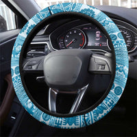 Fiji Marau na Kerisimasi Steering Wheel Cover Aqua Tagimoucia Tapa Masi Tribal LT9 - Polynesian Pride