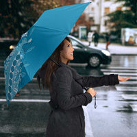 Fiji Marau na Kerisimasi Umbrella Aqua Tagimoucia Tapa Masi Tribal LT9 - Polynesian Pride