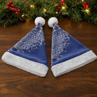 Fiji Marau na Kerisimasi Christmas Santa Hat Blue Tagimoucia Tapa Masi Tribal LT9 - Polynesian Pride