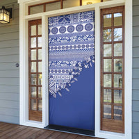 Fiji Marau na Kerisimasi Door Cover Blue Tagimoucia Tapa Masi Tribal LT9 - Polynesian Pride