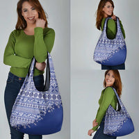 Fiji Marau na Kerisimasi Grocery Bag Blue Tagimoucia Tapa Masi Tribal LT9 - Polynesian Pride