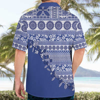 Fiji Marau na Kerisimasi Hawaiian Shirt Blue Tagimoucia Tapa Masi Tribal LT9 - Polynesian Pride