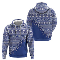Fiji Marau na Kerisimasi Hoodie Blue Tagimoucia Tapa Masi Tribal LT9 - Polynesian Pride