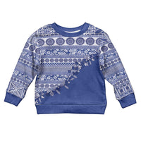 Fiji Marau na Kerisimasi Kid Ugly Christmas Sweater Blue Tagimoucia Tapa Masi Tribal LT9 Kid Blue - Polynesian Pride