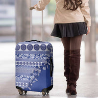 Fiji Marau na Kerisimasi Luggage Cover Blue Tagimoucia Tapa Masi Tribal LT9 - Polynesian Pride