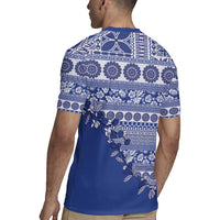 Fiji Marau na Kerisimasi Rugby Jersey Blue Tagimoucia Tapa Masi Tribal LT9 - Polynesian Pride