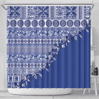 Fiji Marau na Kerisimasi Shower Curtain Blue Tagimoucia Tapa Masi Tribal LT9 - Polynesian Pride